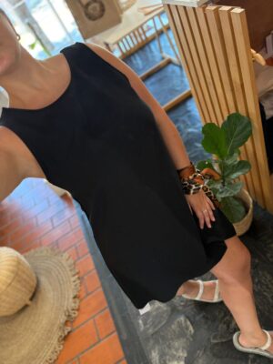 Vestido Corto Liso Negro | 19501